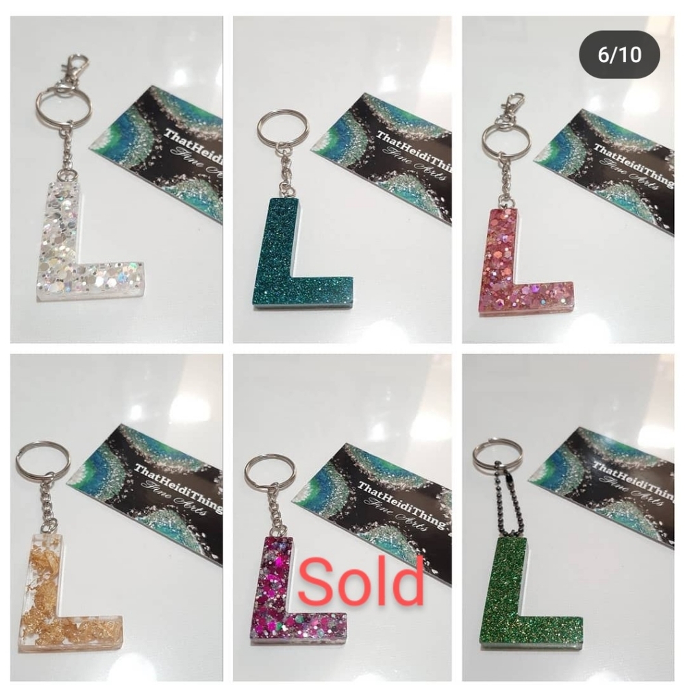 Bag charm Keychain Letter L